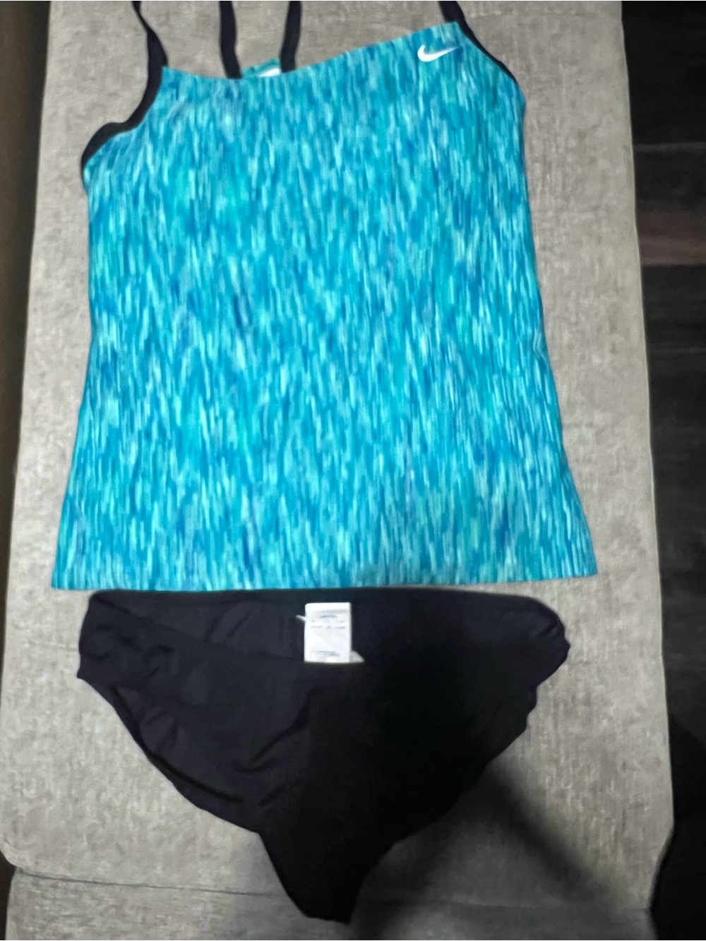 2 pc set Nike Aqua Blue Strappy Athletic Tankini set